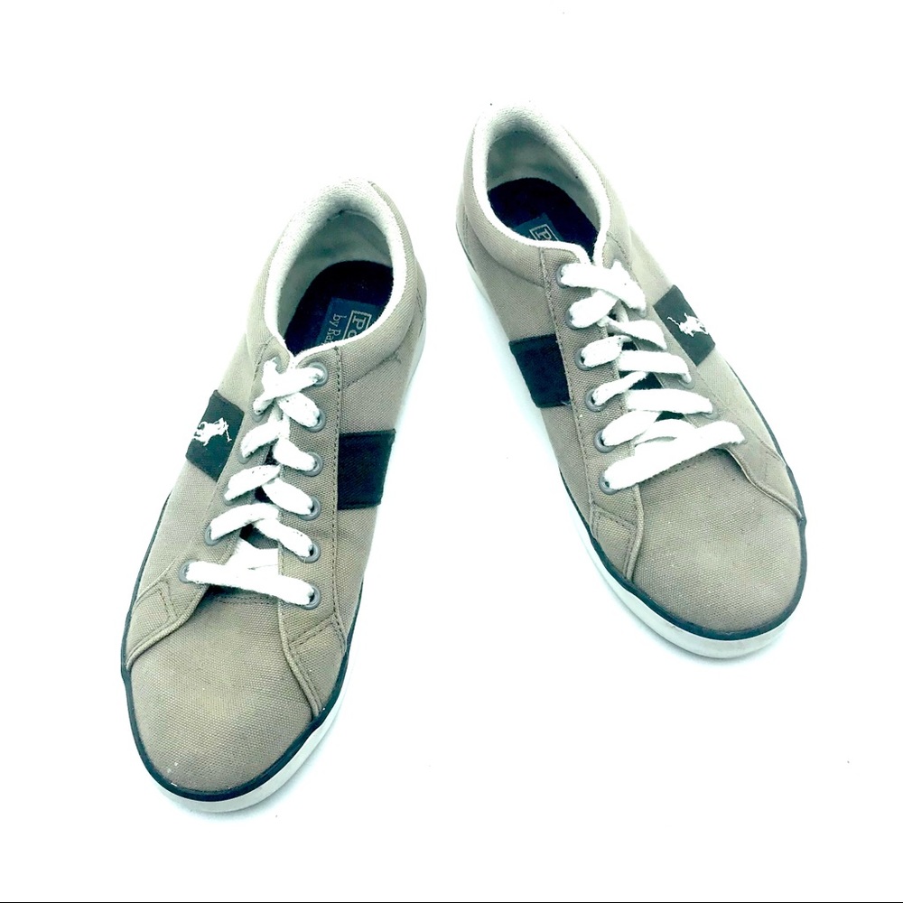 Polo Giles Gray & Black Men’s Canvas Sneakers, 8D - Picture 5 of 8
